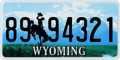 WY license plate 8994321