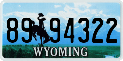 WY license plate 8994322