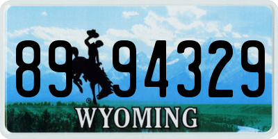 WY license plate 8994329
