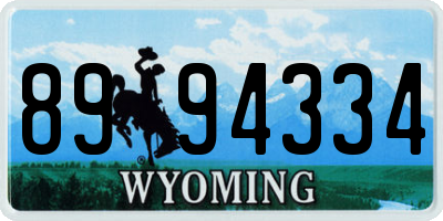 WY license plate 8994334