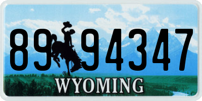 WY license plate 8994347