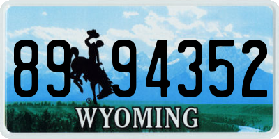 WY license plate 8994352