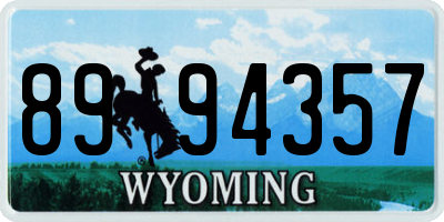 WY license plate 8994357