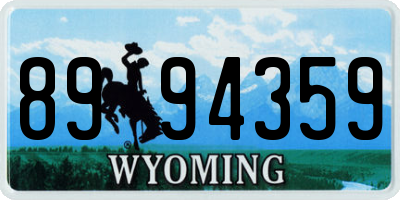 WY license plate 8994359