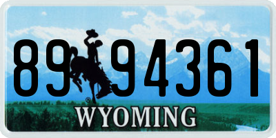 WY license plate 8994361