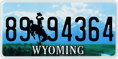 WY license plate 8994364