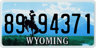 WY license plate 8994371