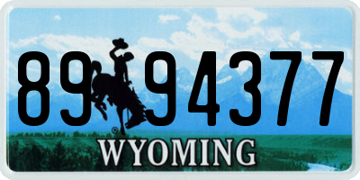 WY license plate 8994377