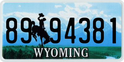 WY license plate 8994381