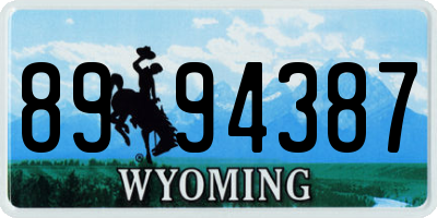 WY license plate 8994387
