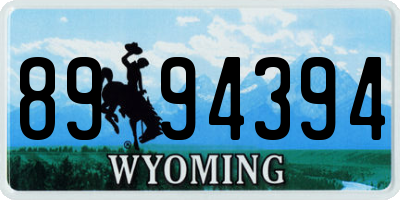 WY license plate 8994394