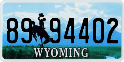 WY license plate 8994402