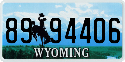 WY license plate 8994406