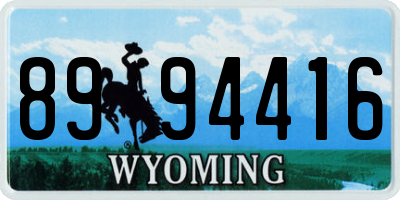 WY license plate 8994416