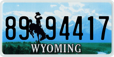 WY license plate 8994417