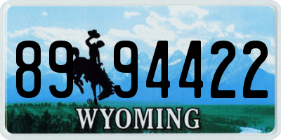 WY license plate 8994422