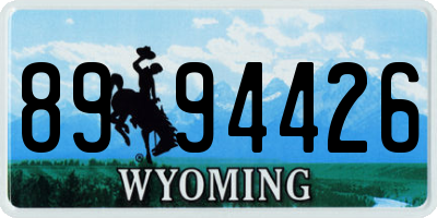 WY license plate 8994426