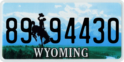 WY license plate 8994430