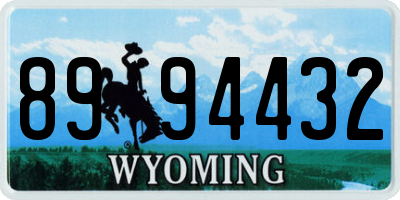 WY license plate 8994432
