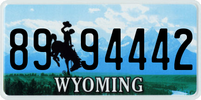WY license plate 8994442