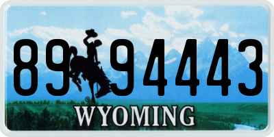 WY license plate 8994443