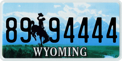 WY license plate 8994444