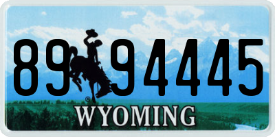 WY license plate 8994445