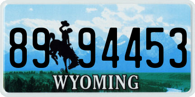 WY license plate 8994453