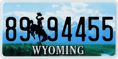 WY license plate 8994455