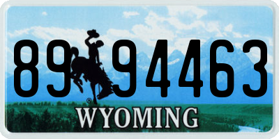 WY license plate 8994463