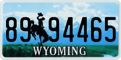 WY license plate 8994465