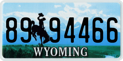 WY license plate 8994466