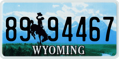WY license plate 8994467