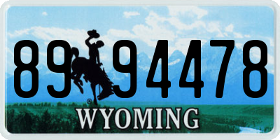 WY license plate 8994478