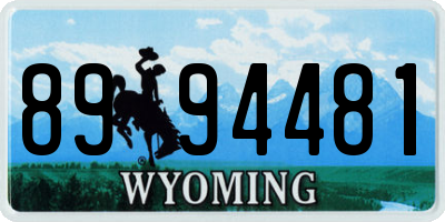 WY license plate 8994481