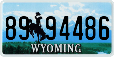 WY license plate 8994486