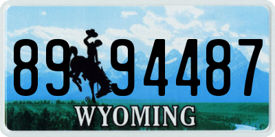 WY license plate 8994487