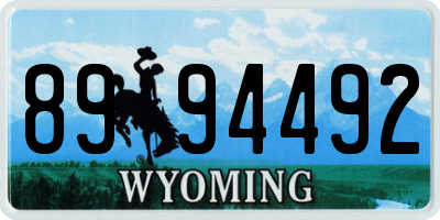 WY license plate 8994492