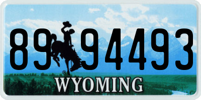 WY license plate 8994493