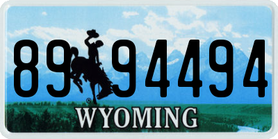 WY license plate 8994494