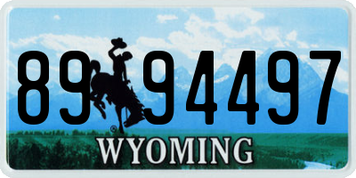 WY license plate 8994497