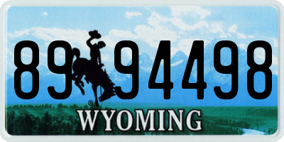 WY license plate 8994498