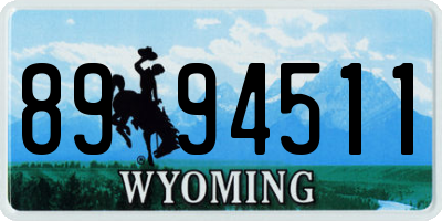 WY license plate 8994511