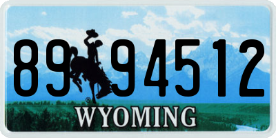 WY license plate 8994512