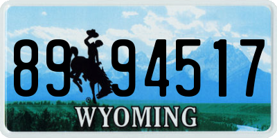 WY license plate 8994517