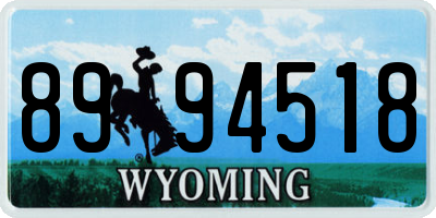 WY license plate 8994518