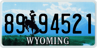 WY license plate 8994521