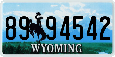 WY license plate 8994542