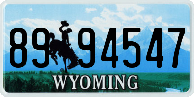 WY license plate 8994547
