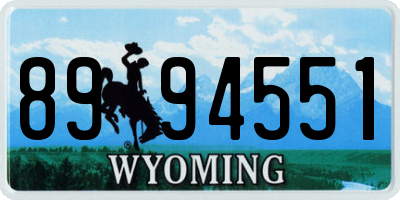 WY license plate 8994551